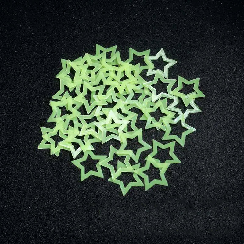 3D Hollow Star Energy Storage Fluorescent Glow In The dark Luminous On Wall Stickers For Kids Room living Room Decal