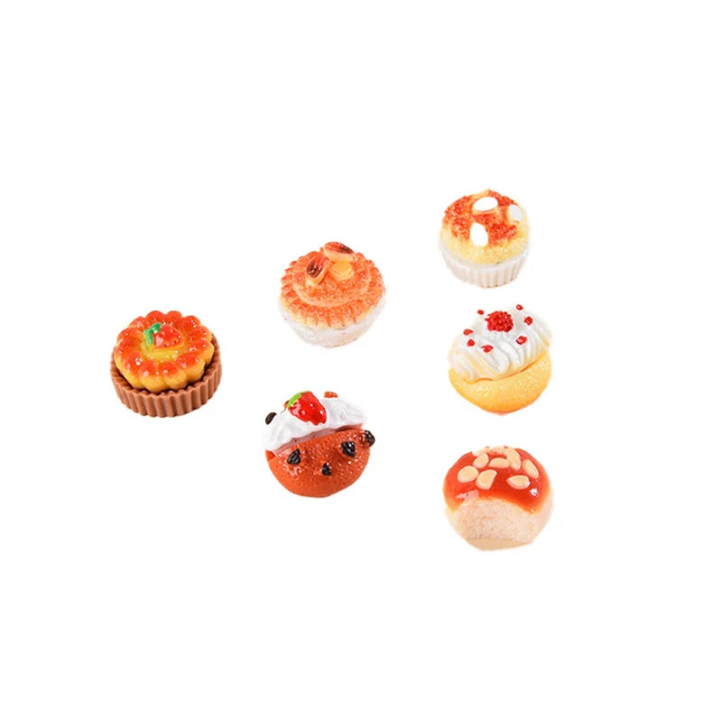 1Set 1:12 Dollhouse Miniature Fruit Cake Egg Tart Bread Dessert Model Kitchen Food Decor Toy Doll House Accessories