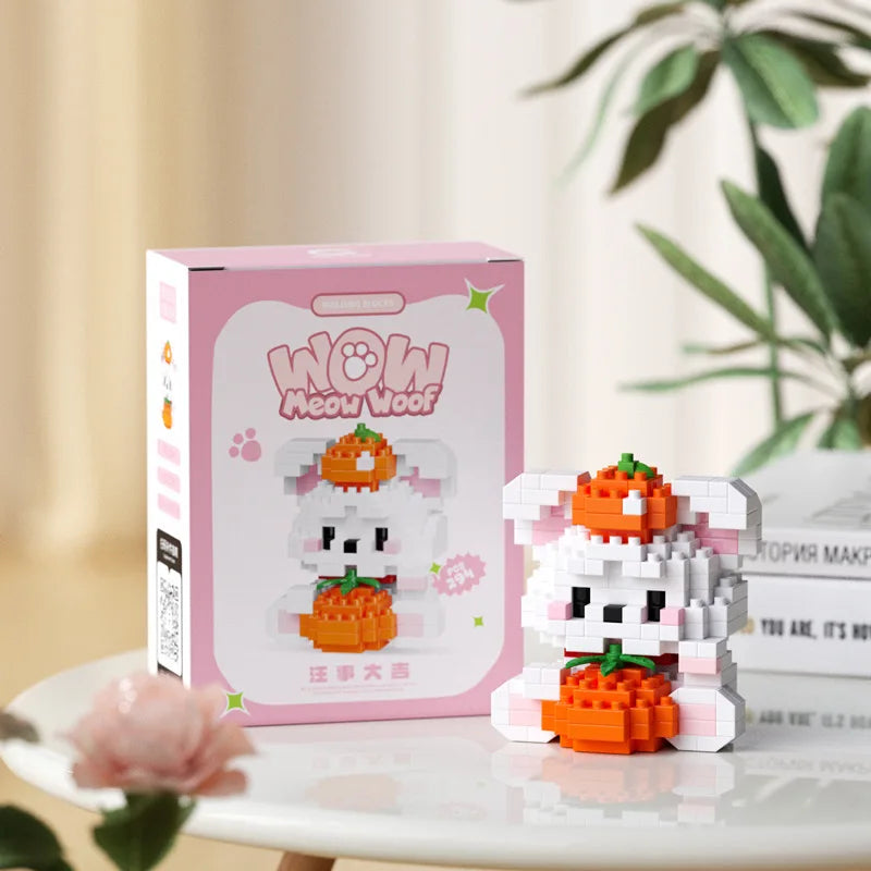 New 24 Styles Kawaii Pet Cat/Dog Small Particle Building Blocks Educational Room Decoration Children's Christmas Gifts