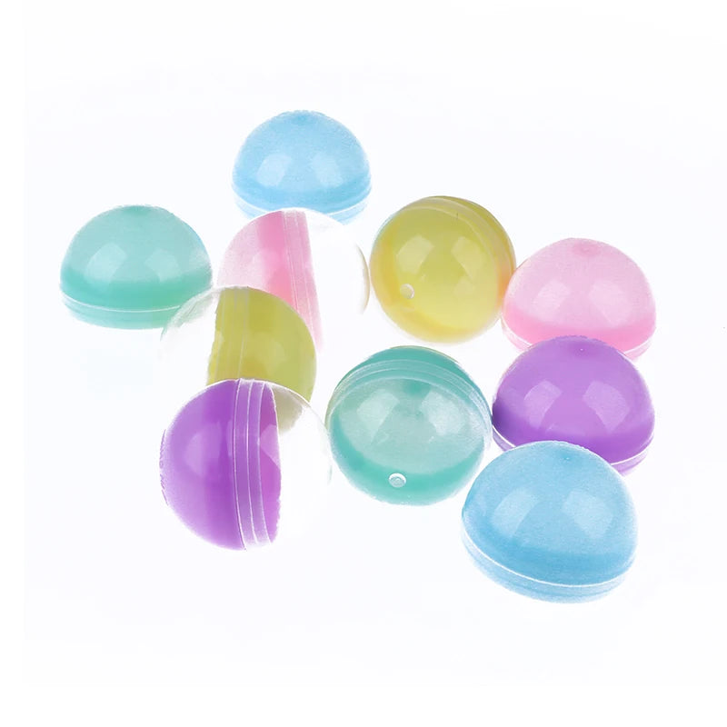 10Pcs 45mm Plastic PP Toy Capsules Half Transparent Colorful Round Surprise Ball Easy Open Lock Amusement for Vending Machine