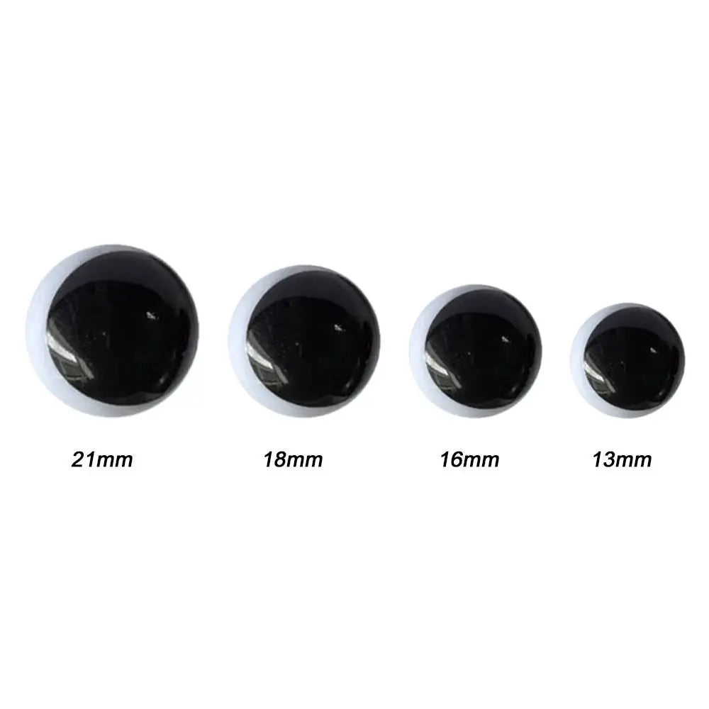 10pcs/5pairs 13/16/18/21mm Eyes Crafts Eyes with Washer Plastic Dolls DIY Tools Black&White Glitter Crystal Eyes