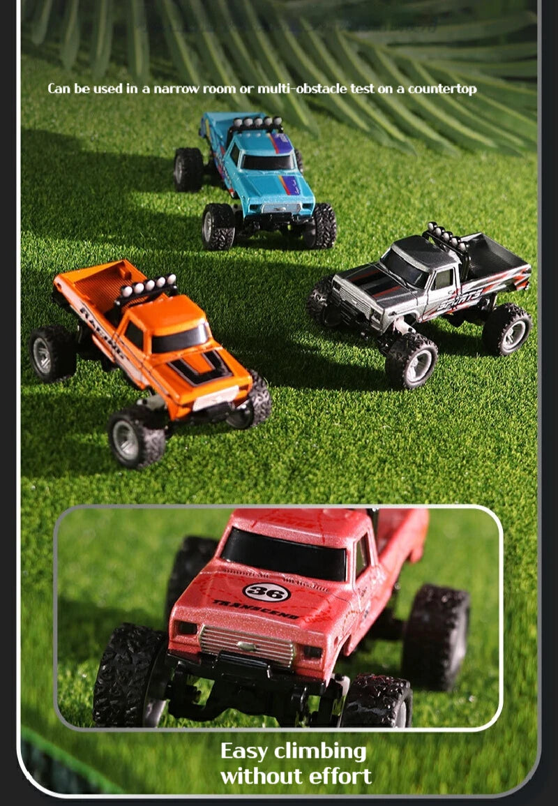 1:64 Speed Mini Off-Road Remote Control Car Alloy Cool Lighting Shock Absorption Children's Desktop Competition Toy Small Gift