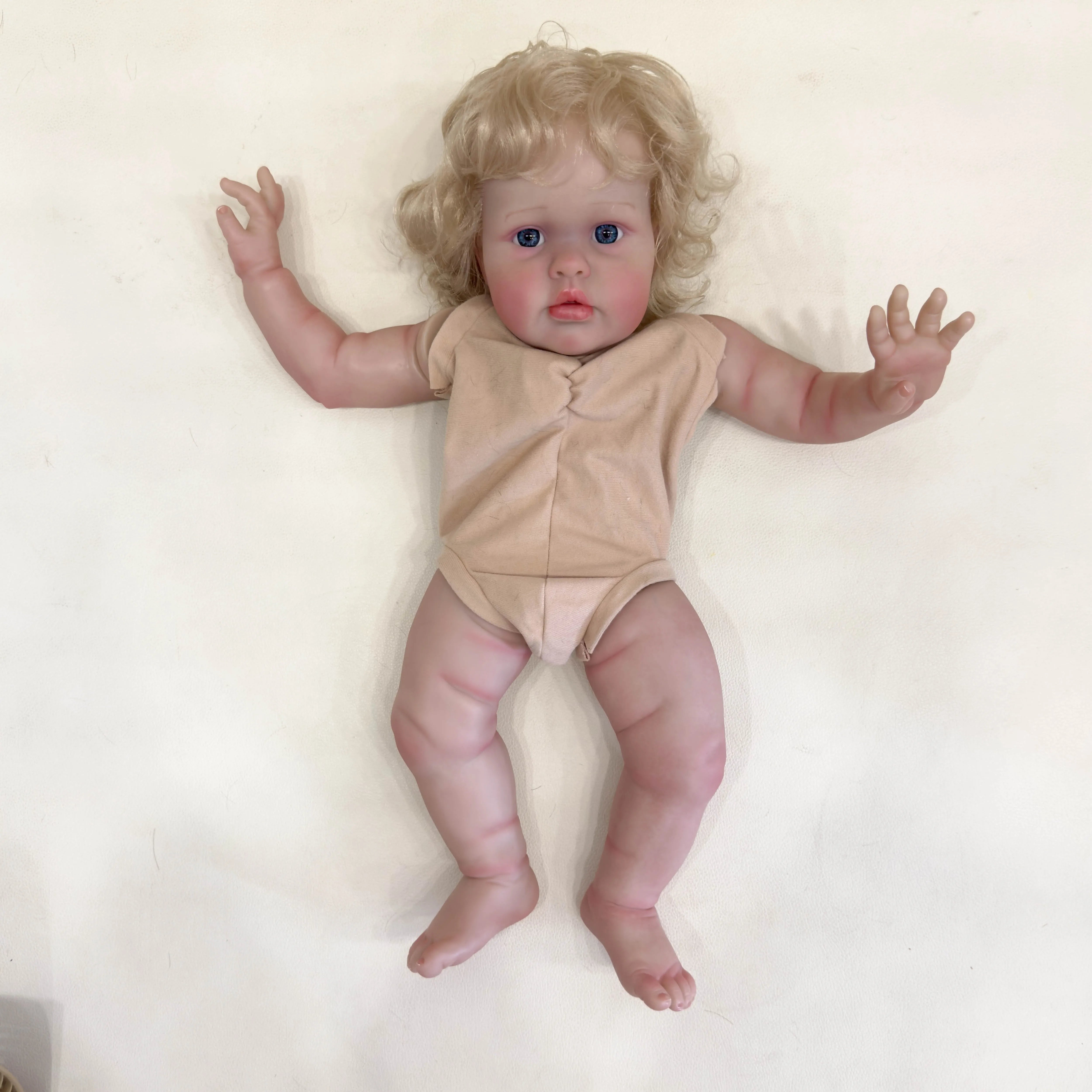 NPK 24inch Reborn Doll kit Ellie painted Doll kit Unfinished Doll parts with Hand Rooted Hair Lifelike doll