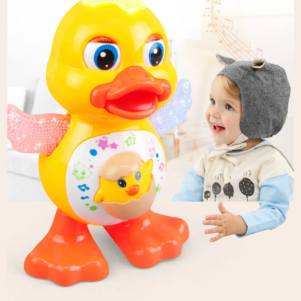 Electric Dancing Duck with Music & Lights Early Educational Toy Baby Musical Duck Toy Interactive Baby Duck Toy Children Gift