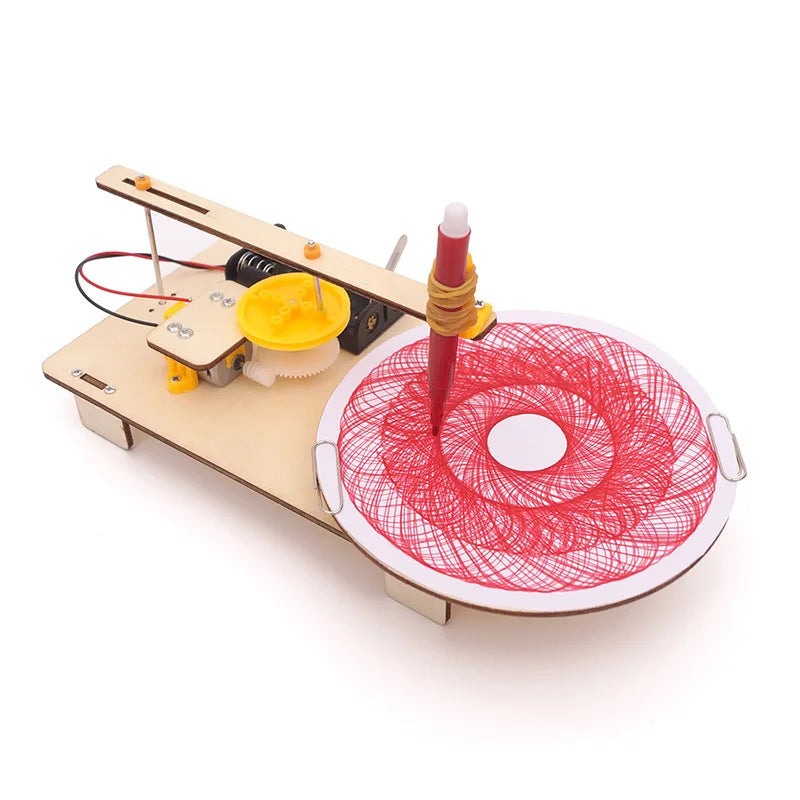 Kids DIY Science Toys Educational Scientific Experiment Kit Wood Tank / Music box / Balance/ Mechanical forceps/Excavator/Clock