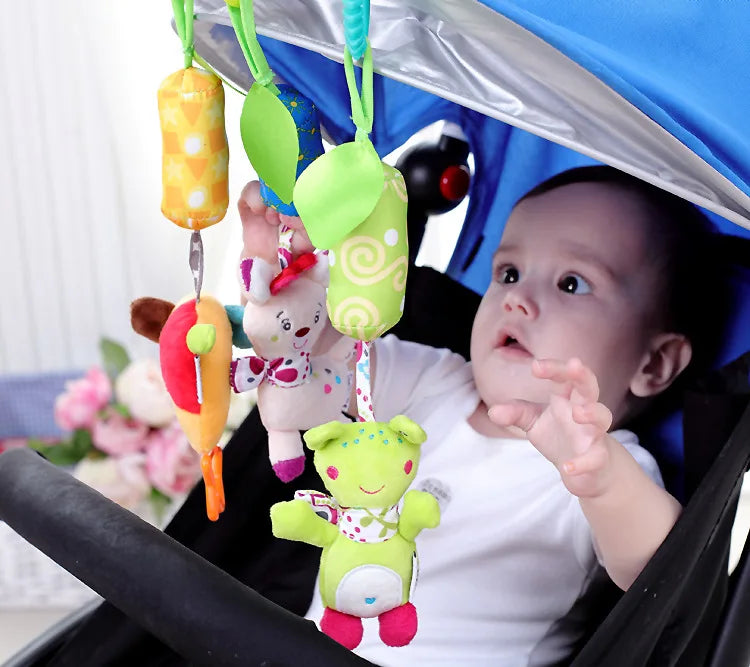 Baby Rattle Toys Kids Tinkle Hand Bell Plush Stroller Hanging Stuffed Animal Rattles Multi-functional Infant Sound Toy Kid Gifts
