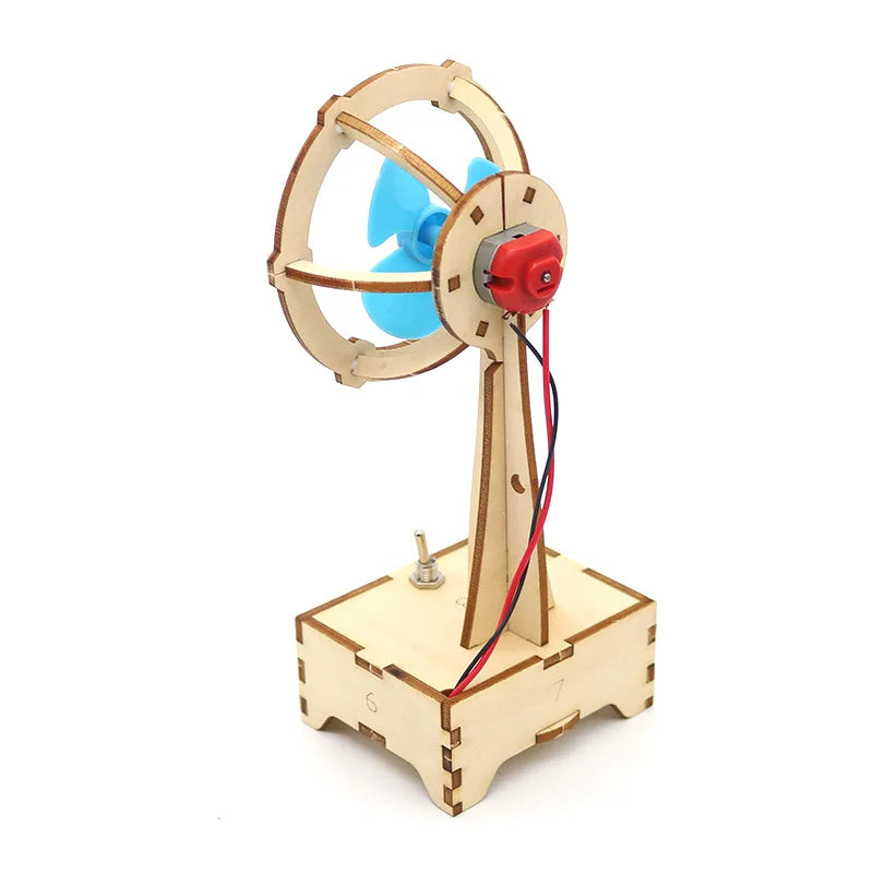 Kids DIY Science Toys Educational Scientific Experiment Kit Wood Tank / Music box / Balance/ Mechanical forceps/Excavator/Clock