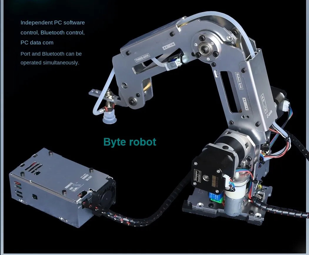 Full Metal Stepper Robot Arm 4 Aixs Mechanical Arm Bracket Sliding Table Unassembled Kit for Industrial Robot Model Stepper Claw