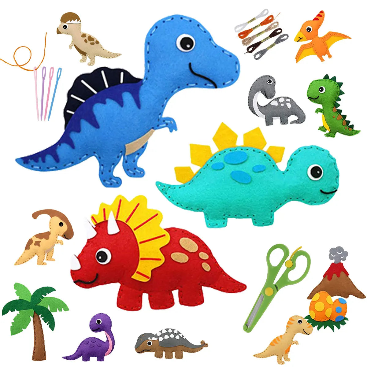 Kids Sewing Kit Fine Motor Skills DIY Fun Felt Animals Handmade Sewing Set Children Educational Toys Birthday Christmas Gifts