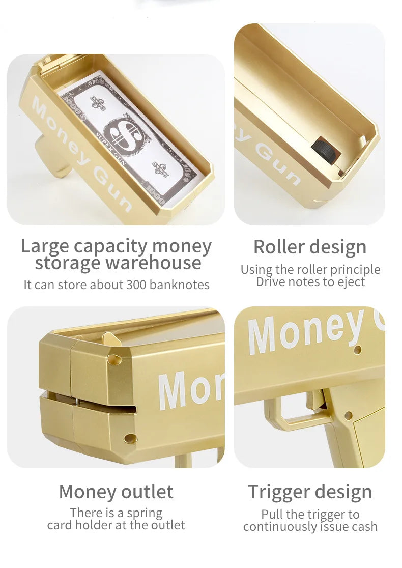 Source manufacturer Douyin's same electric money gun toy new and unique MoneyGUN banknote gun US dollar toy gun