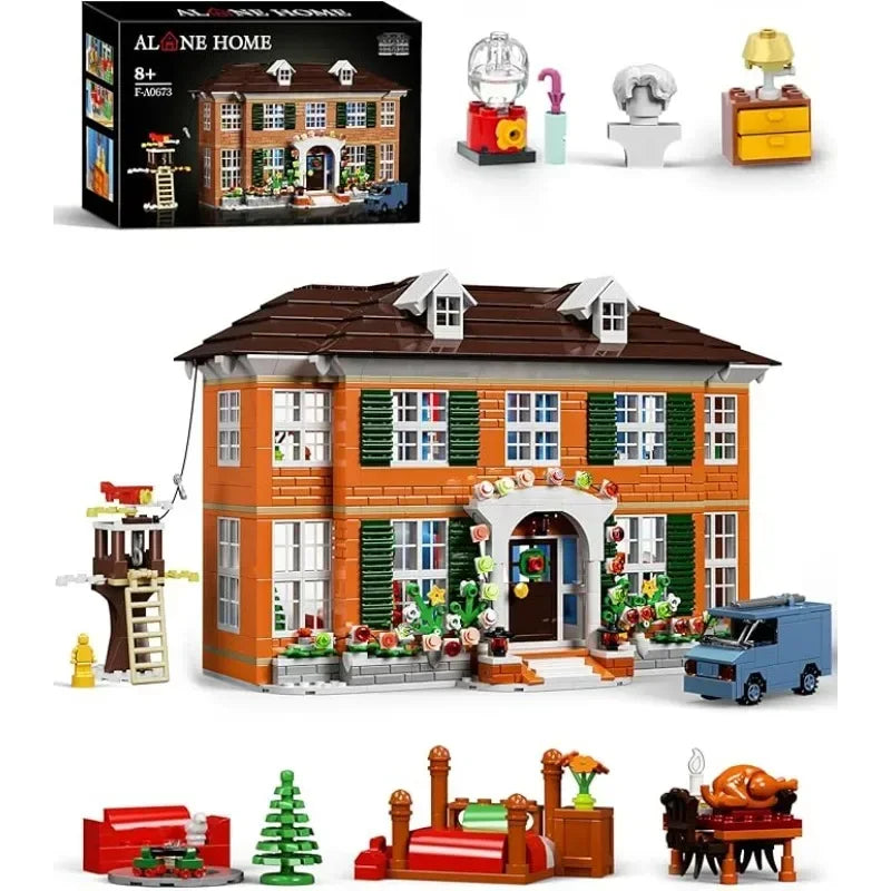 Home-Alone House Building Kits, Forest Cabin Cottage Train, Twister Blocks Toy Decor Office Display Set(1138 Pcs)