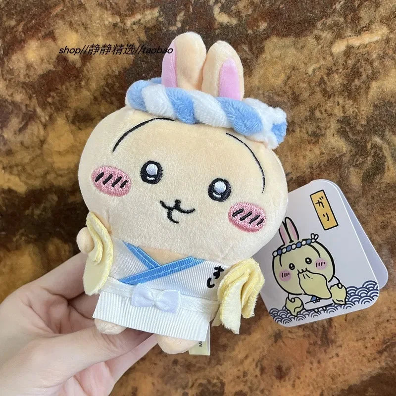 New Chiikawa Sushi Chef Series Hachiware Usagi Cute Plush Doll Keychain Girl School Bag Pendant Anime Kawaii Toy Decoration Gift