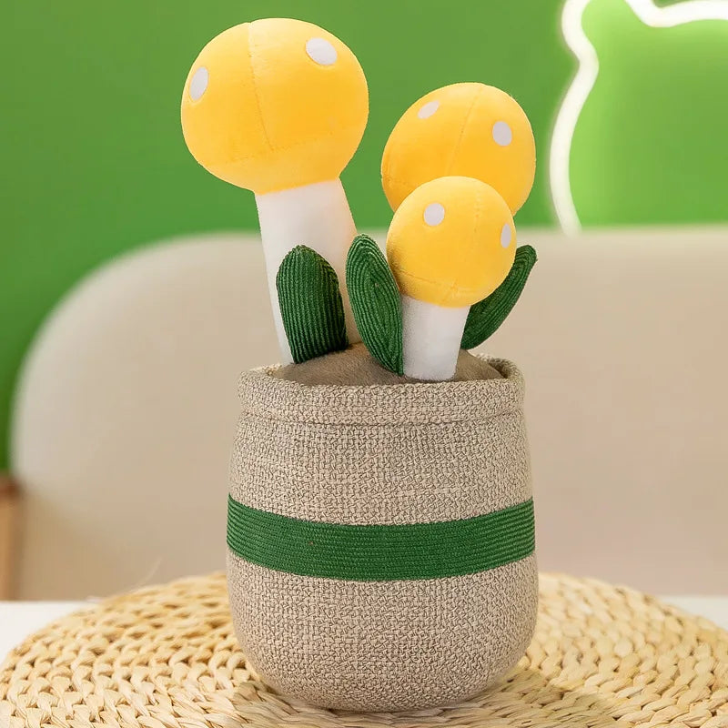 Kawaii Stuffed Plush Plants Lifelike Potted Plant Plush Doll Succulent Pine Tree Cake Bamboo Cactus Pillow Cushion Toy Decor