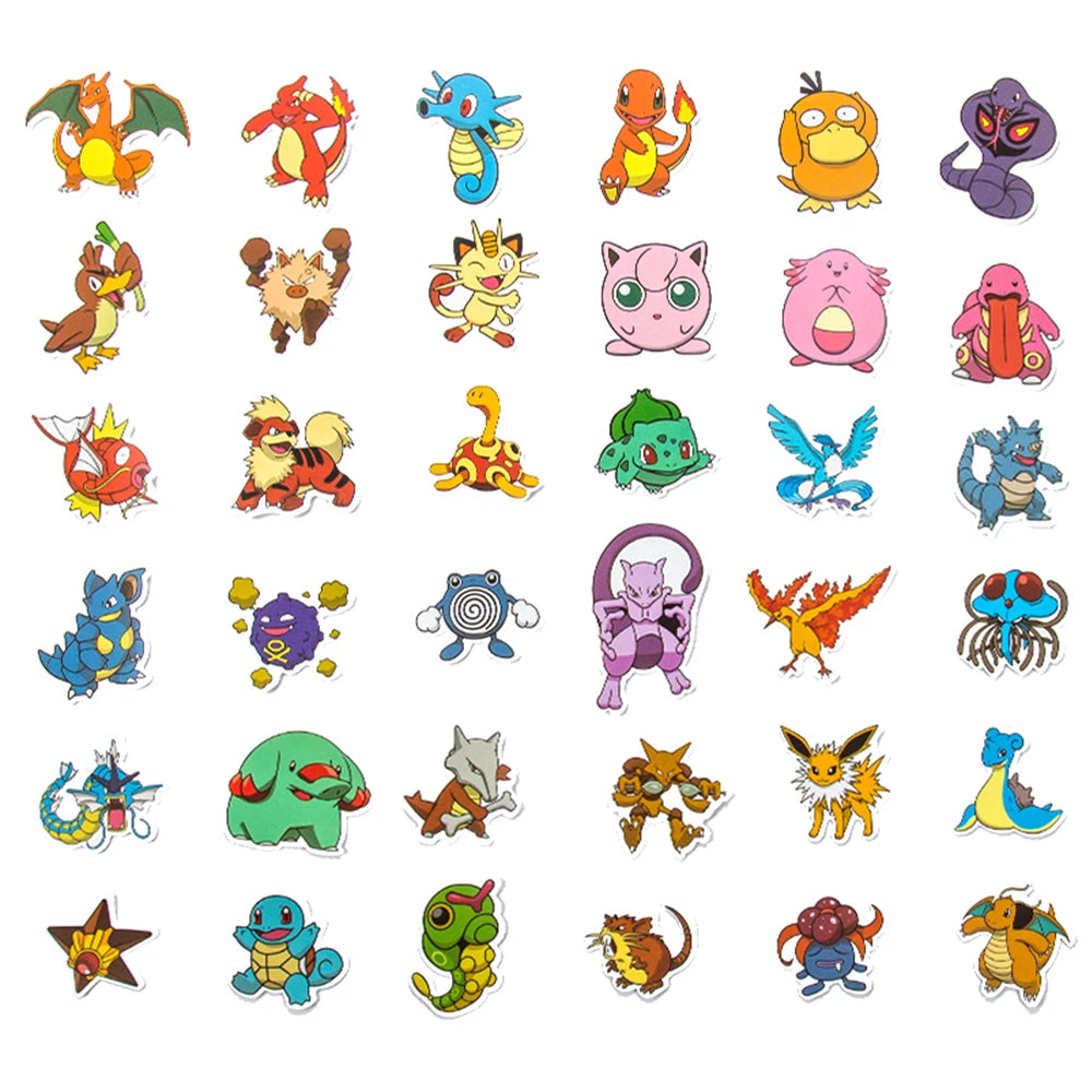10/30/50/100PCS Anime Pokemon Stickers Cool Decals PVC Decoration DIY Suitcase Fridge Phone Skateboard Cartoon Sticker Toy Gift