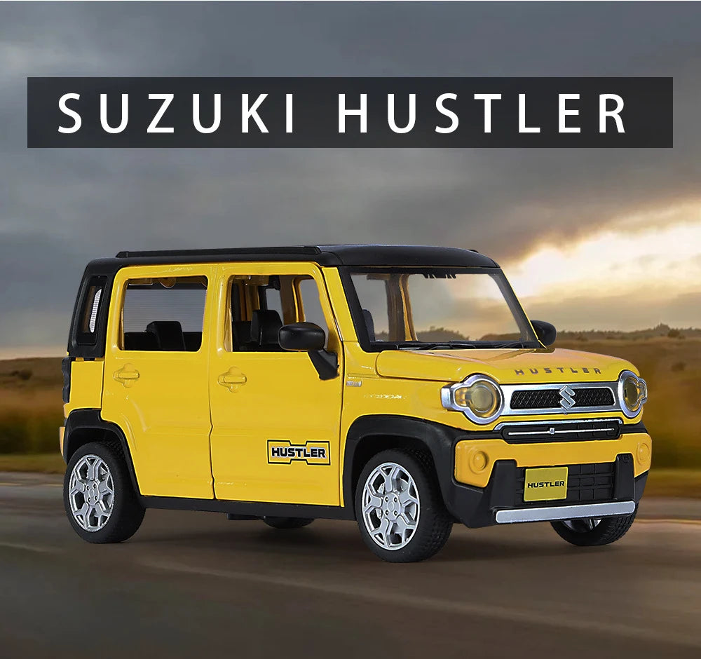 1:22 SUZUKI HUSTLER SUV Alloy Car Model Diecasts Metal Toy Off-Road Vehicles Car Model Simulation Sound and Light Childrens Gift