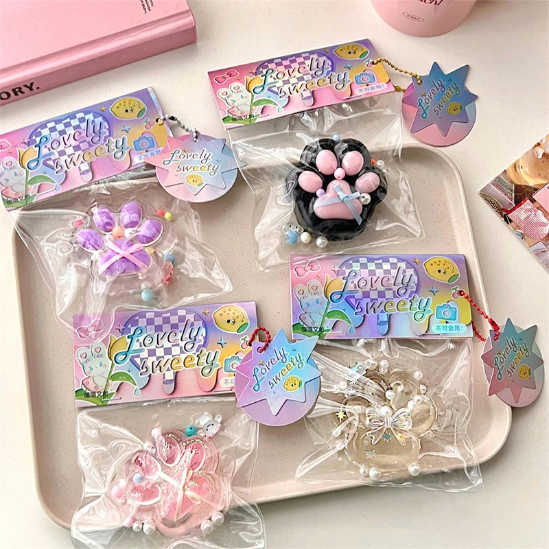 Cartoon Pearl Cat Claw Squeeze Pinching Transparent Toy Cute Cat Paw Slow Rebound Decompression Toy Kids Stress Release Vent Toy