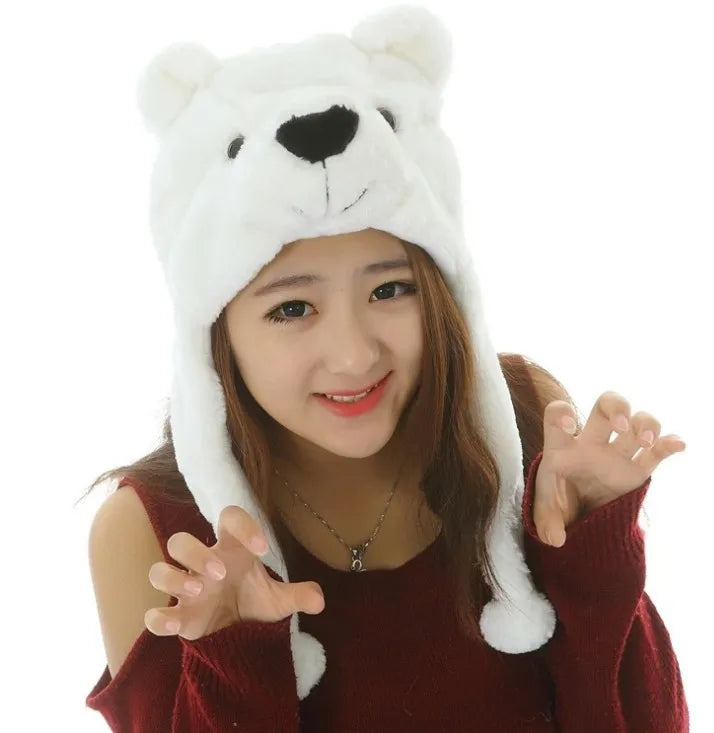 Cute Bunny Ear Moving Hat Animal Plush Hat Jumping up Moving Ears Pop Up Funny Cap Dress Up for Adult Kids Cosplay Party Hat
