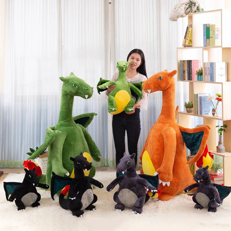 Pokemon Big Size Charizard Dragonite Anime Figures Doll Stuffed Animals Plush Toy Kawaii Room Decoration Toy Kids Christmas Gift