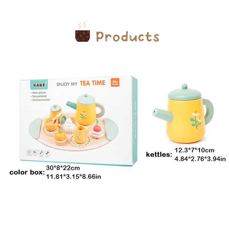 Children's Simulation Royal Afternoon Tea Toys, Early Learning Educational Toys, Wooden Simulation Dessert Cake, Role Playing