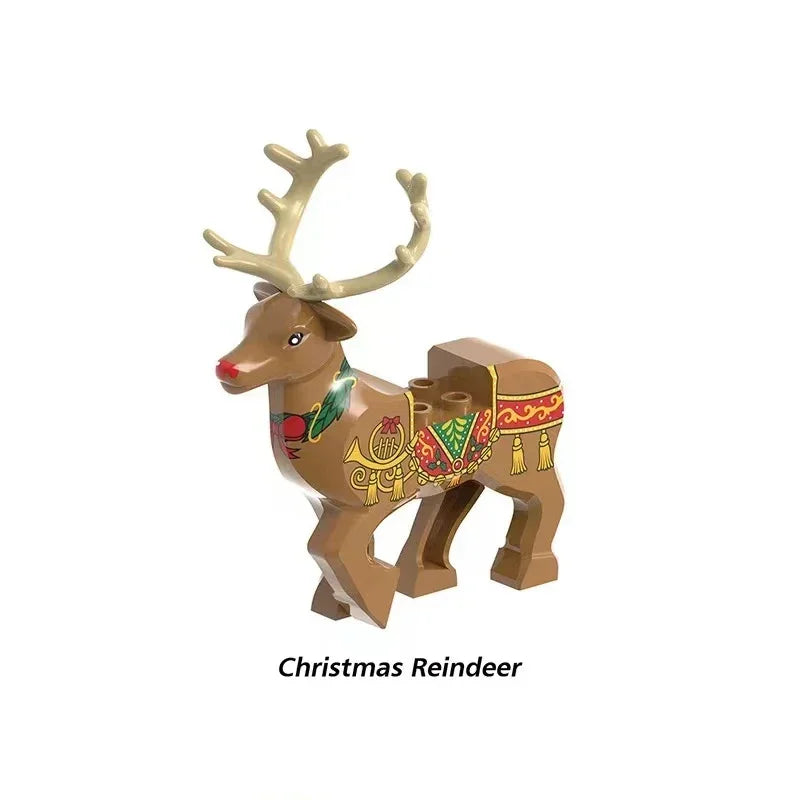 Hot Christmas Building Block Gift Animals Deer Elk Reindeer Figures Brick Xmas Tree Educational Toy Gift for Boy Kid Block Model