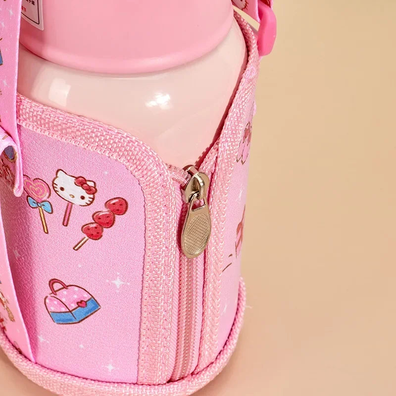 Sanrio Kuromi Thermal Cup Set 500ML My Melody Cartoon Children's Insulation Cup Stainless Steel Water Bottle with Straw Kid Gift