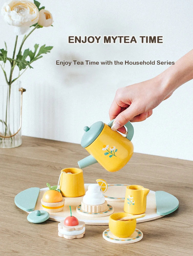 Children's Simulation Royal Afternoon Tea Toys, Early Learning Educational Toys, Wooden Simulation Dessert Cake, Role Playing