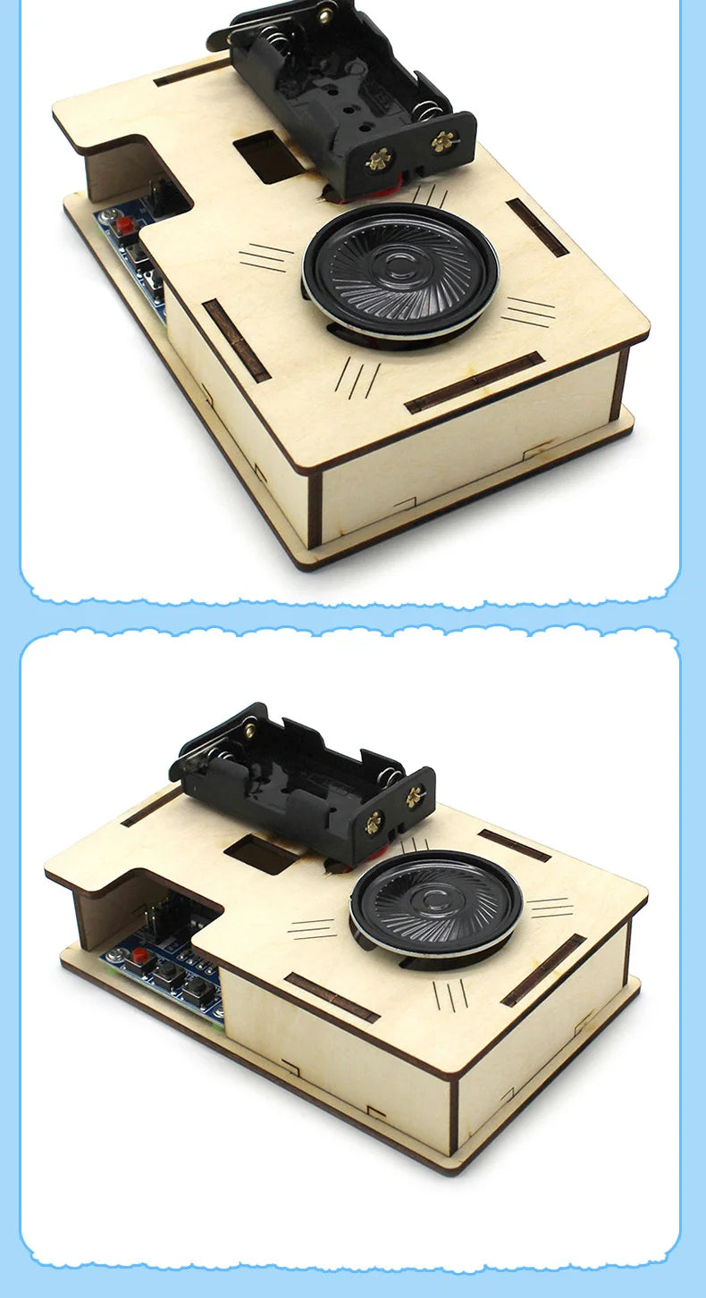 Kids DIY Science Toys Educational Scientific Experiment Kit Wood Tank / Music box / Balance/ Mechanical forceps/Excavator/Clock