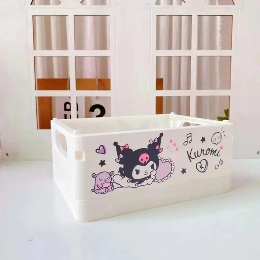 Foldable Sanrio Storage Box Kawaii Hellokitty Kuromi Cinnamoroll My Melody Desktop Storage Anime Cartoon Kids Gift