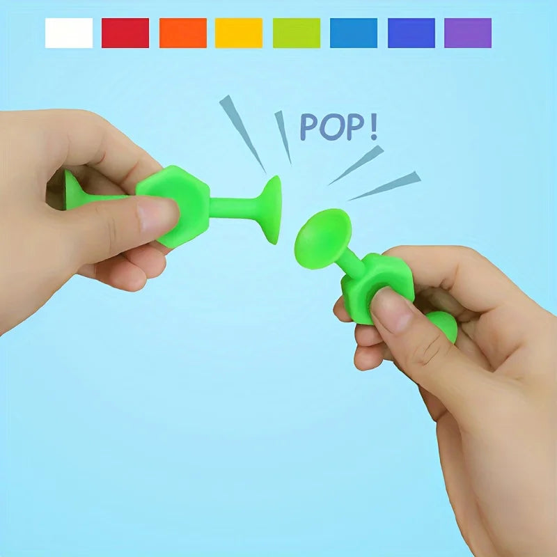 19/24/48Pcs Suction Bath Toys for Kids Soft Silicone Sucker Toys Toddlers Fidget Sensory Suction Cup Toy for Windows Travel