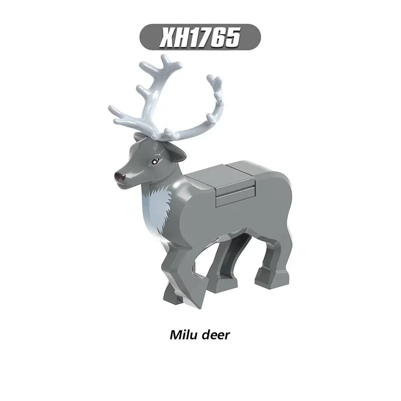 Hot Christmas Building Block Gift Animals Deer Elk Reindeer Figures Brick Xmas Tree Educational Toy Gift for Boy Kid Block Model