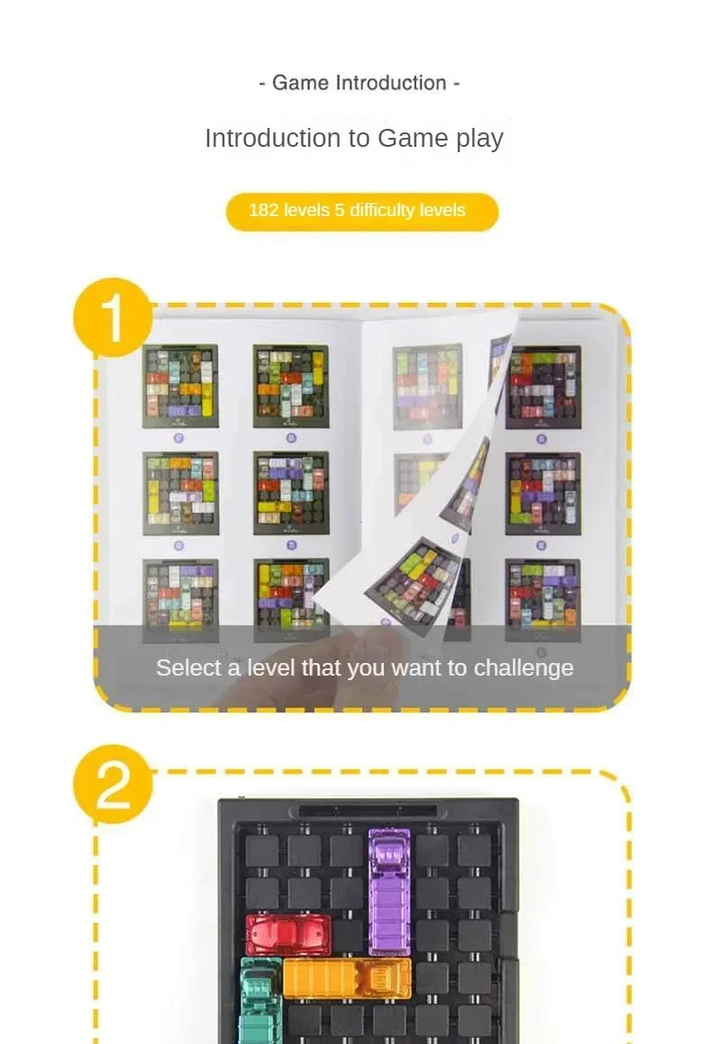 Puzzle traffic rush hour game, racing rush hour car Huarong Road logical reasoning desktop game, children's puzzle toys, childre