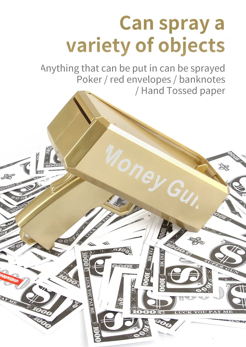 Source manufacturer Douyin's same electric money gun toy new and unique MoneyGUN banknote gun US dollar toy gun