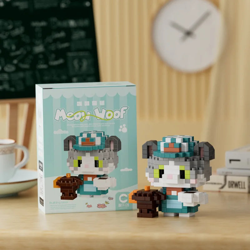 New 24 Styles Kawaii Pet Cat/Dog Small Particle Building Blocks Educational Room Decoration Children's Christmas Gifts