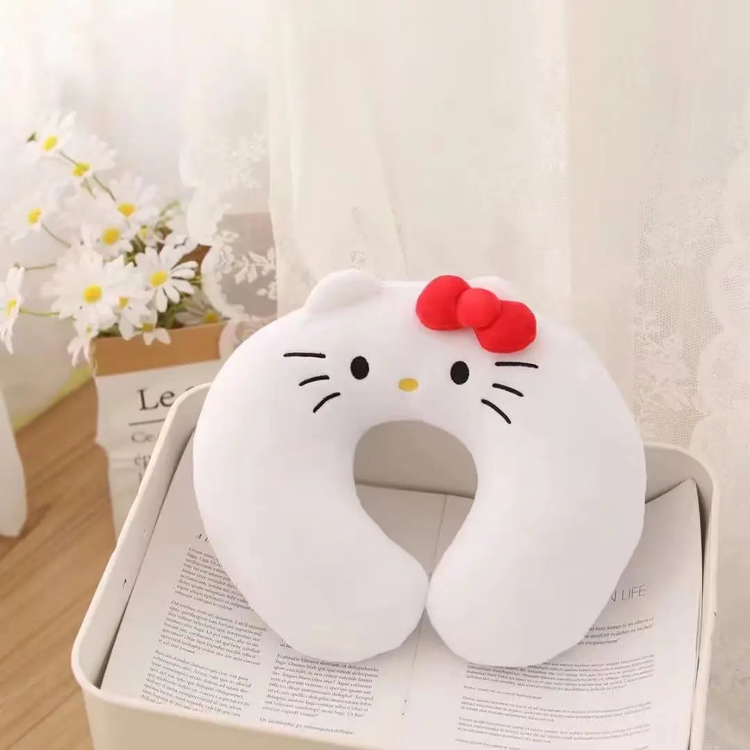 Kawaii Sanrio Neck Pillow Cartoon Hello Kitty My Melody Kuromi Cinnamoroll U-shaped Pillow Anime Car Travel Headrest Gift