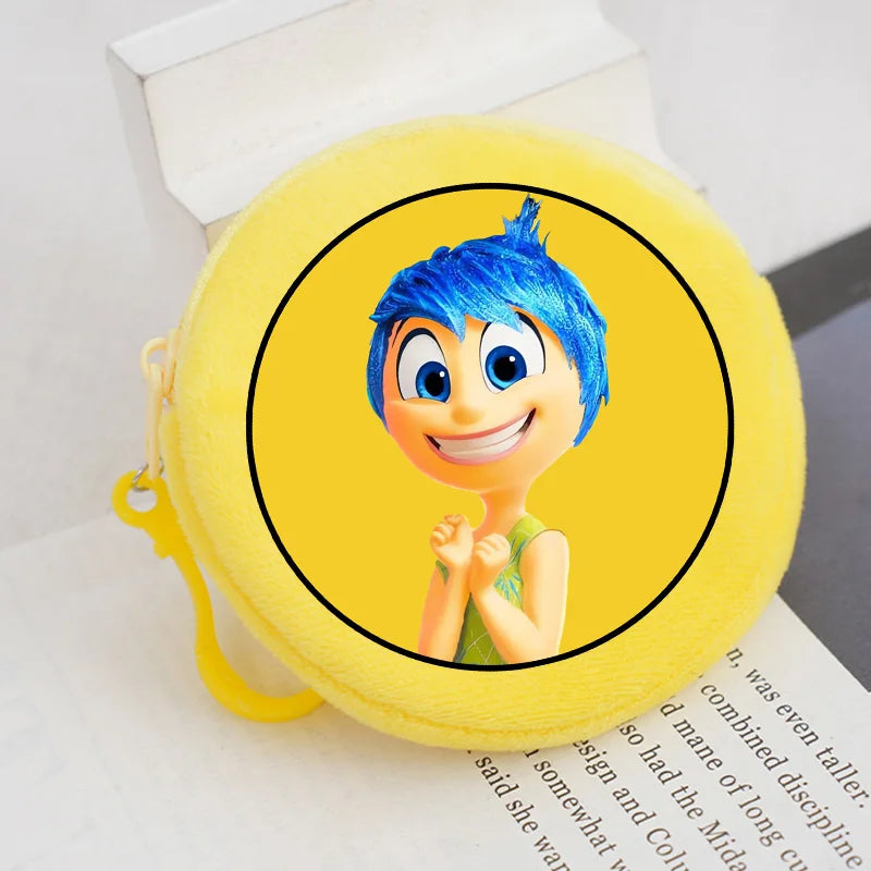 Disney Cartoon Movie Plush Coin Purse Inside Outs 2 Mini Pouch Portable Cute Round Wallet Key Organizer Kids Birthday Gifts
