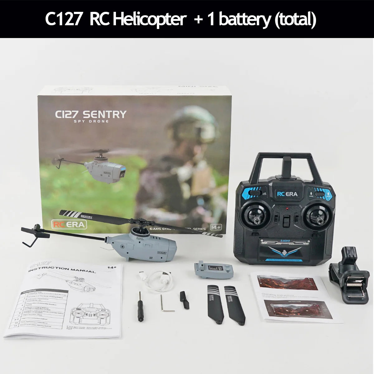 C127 RC Helicopter 2.4G 4 Channel 4 Propellers 6 Axis Electronic Gyroscope for Stabilization Remote Control RC Toys