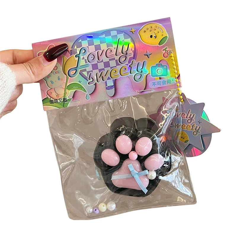 Cartoon Pearl Cat Claw Squeeze Pinching Transparent Toy Cute Cat Paw Slow Rebound Decompression Toy Kids Stress Release Vent Toy
