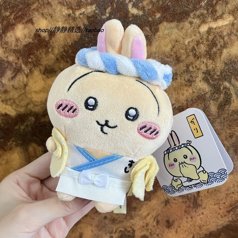 New Chiikawa Sushi Chef Series Hachiware Usagi Cute Plush Doll Keychain Girl School Bag Pendant Anime Kawaii Toy Decoration Gift