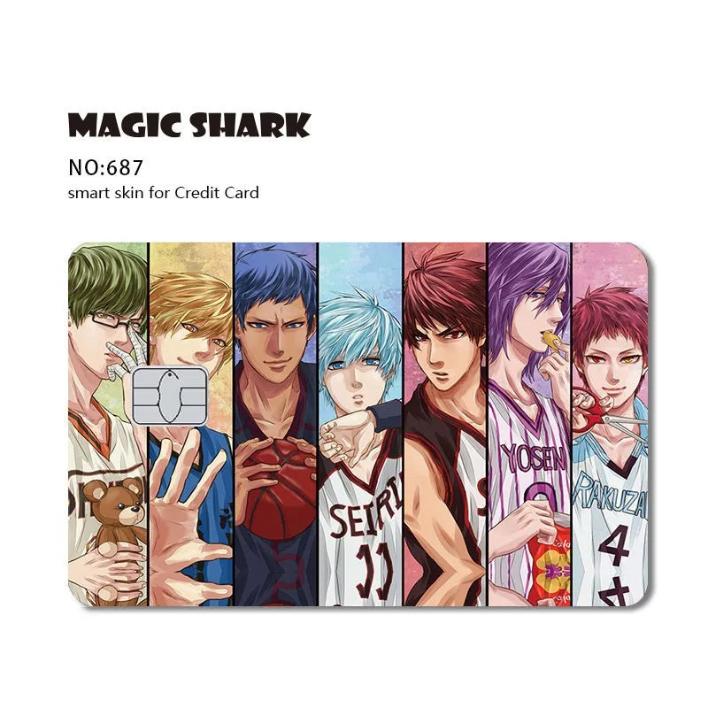 Magic Shark Anime Cartoon Game Save Money Pig Case Cover Film Skin Sticker for Small Chip Credit Card Bus Card
