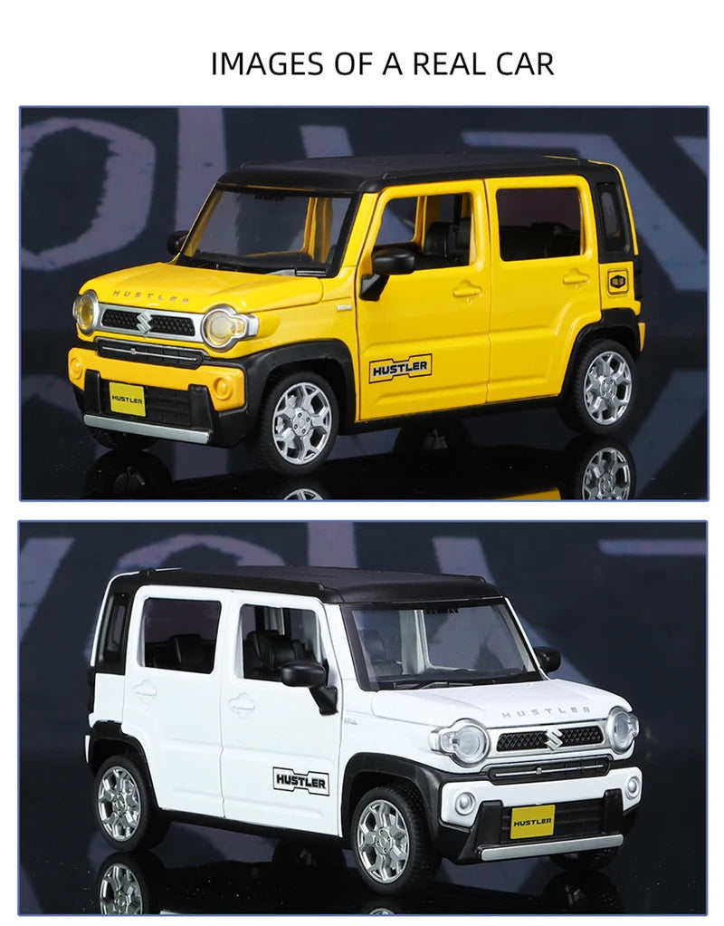 1:22 SUZUKI HUSTLER SUV Alloy Car Model Diecasts Metal Toy Off-Road Vehicles Car Model Simulation Sound and Light Childrens Gift