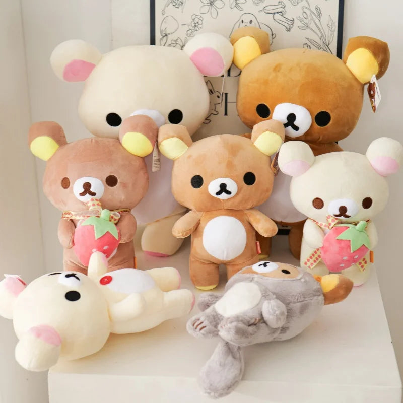 Anime Rilakkuma Plush Doll Cartoon Bear Toys Kawaii Rilakkuma Room Decor Teddy Bear Plushies Cute Couple Bear Xmas Girl Gifts