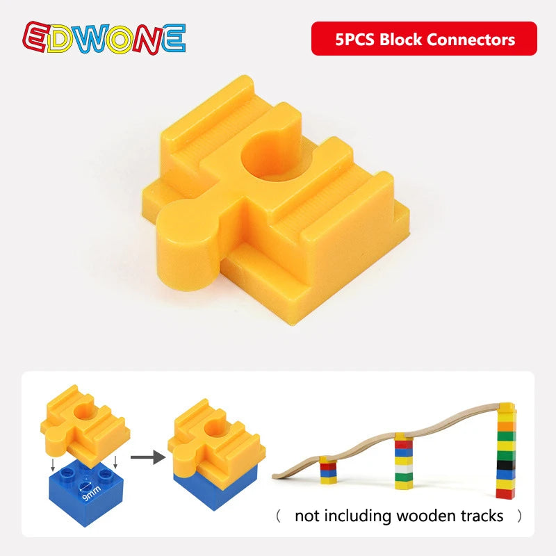 5pcs Wooden Train Tracks Accessories Building Blocks Adapters Plastic Track Connectors fit for All Wooden Tracks Toys for Kids