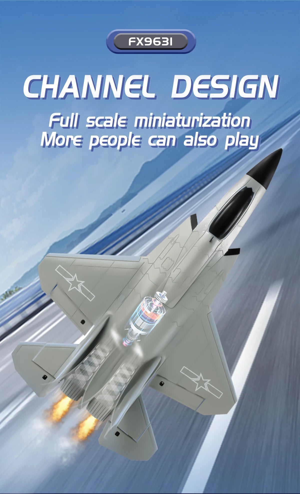 4 Channels FX9631 Big Size RC Plane J-35 Fighter Jet Fixed-Wing Airplane Remote Control Aircraft EPP Foam Glider Toys Kids Gifts