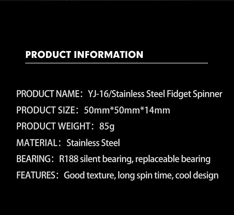 Stainless Steel Metal Hand Spinner Anti-anxiety EDC Fidget Toy for Adult Children Creative Metal Triangle Stress Relief Toy