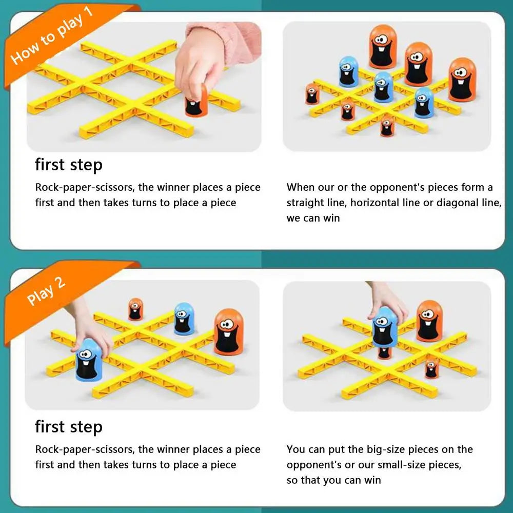 2024 New TicTac Toe Cartoon Thinking Training Gobblets Gobblers Board Game Big Eat Small Strategy Game Educational Toy For Kids