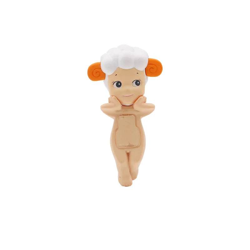 12pcs Sonny Angel Figure Toys 3inch Doll Model Desktop Car Ornament Lying Down Angel Toy Home Decoration Kids Birthday Gifts