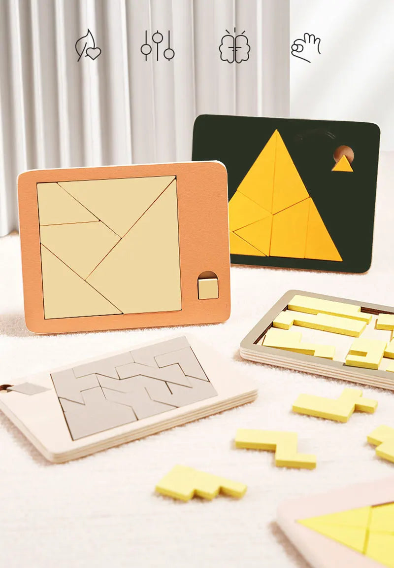 Kids Logical Thinking Training Wooden Puzzles Adult Burning Brain Challenge Activity Game Educational Toys For Autistic Children