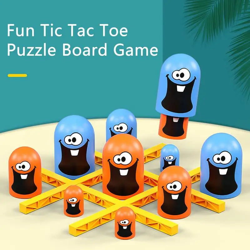 2024 New TicTac Toe Cartoon Thinking Training Gobblets Gobblers Board Game Big Eat Small Strategy Game Educational Toy For Kids