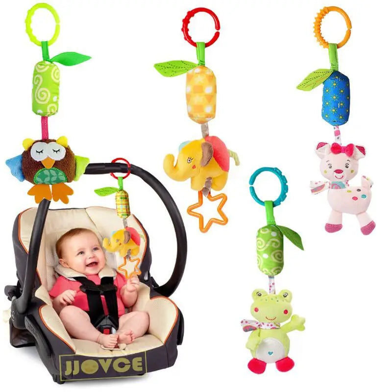 Baby Rattle Toys Kids Tinkle Hand Bell Plush Stroller Hanging Stuffed Animal Rattles Multi-functional Infant Sound Toy Kid Gifts