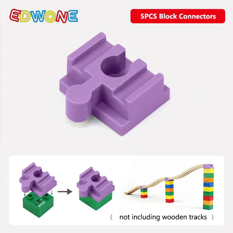 5pcs Wooden Train Tracks Accessories Building Blocks Adapters Plastic Track Connectors fit for All Wooden Tracks Toys for Kids